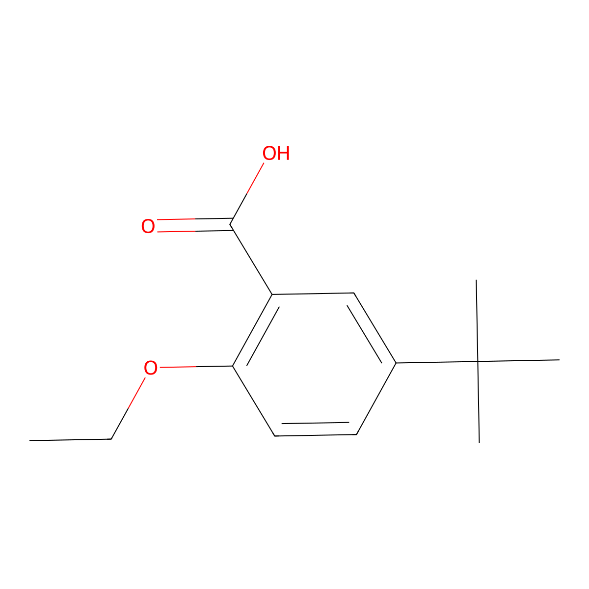 Benzoic acid, 5-(1,1-dimethylethyl)-2-ethoxy- molecular structure, CAS 163419-09-8