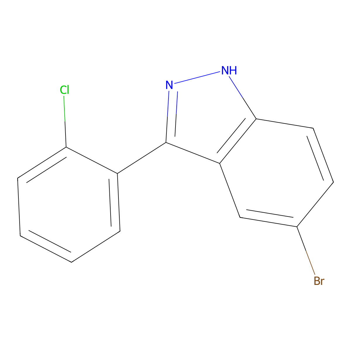 5-Bromo-3-(2-chlorophenyl)-1H-indazole molecular structure, CAS 163434-09-1