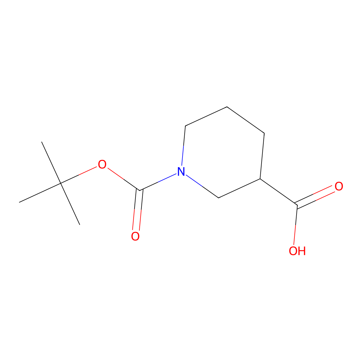1-(1,1-Dimethylethyl) (3R)-1,3-piperidinedicarboxylate molecular structure, CAS 163438-09-3