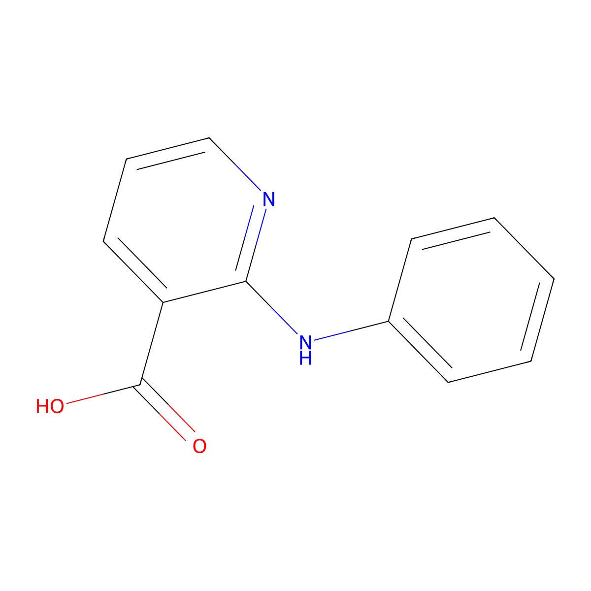 2-Anilinonicotinic acid molecular structure, CAS 16344-24-4