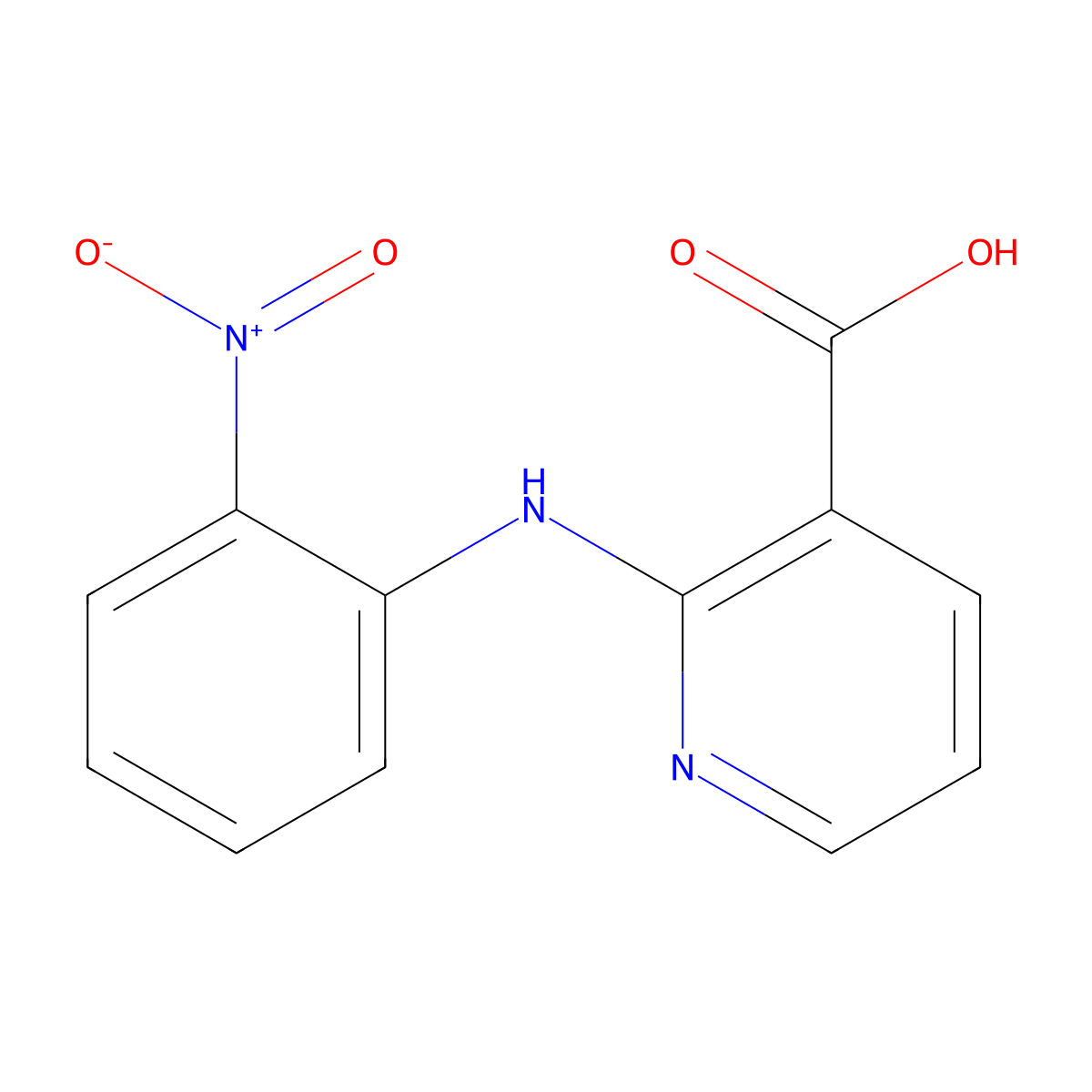 2-(2-Nitroanilino)pyridine-3-carboxylic acid molecular structure, CAS 16344-33-5