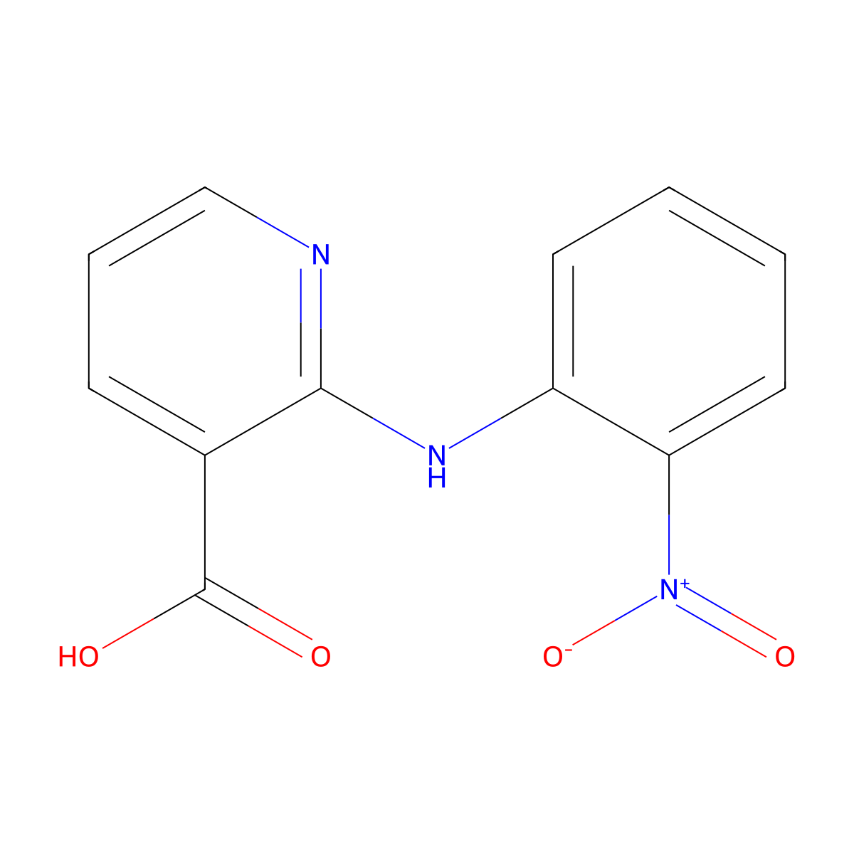 2-(2-Nitroanilino)pyridine-3-carboxylic acid molecular structure, CAS 16344-33-5