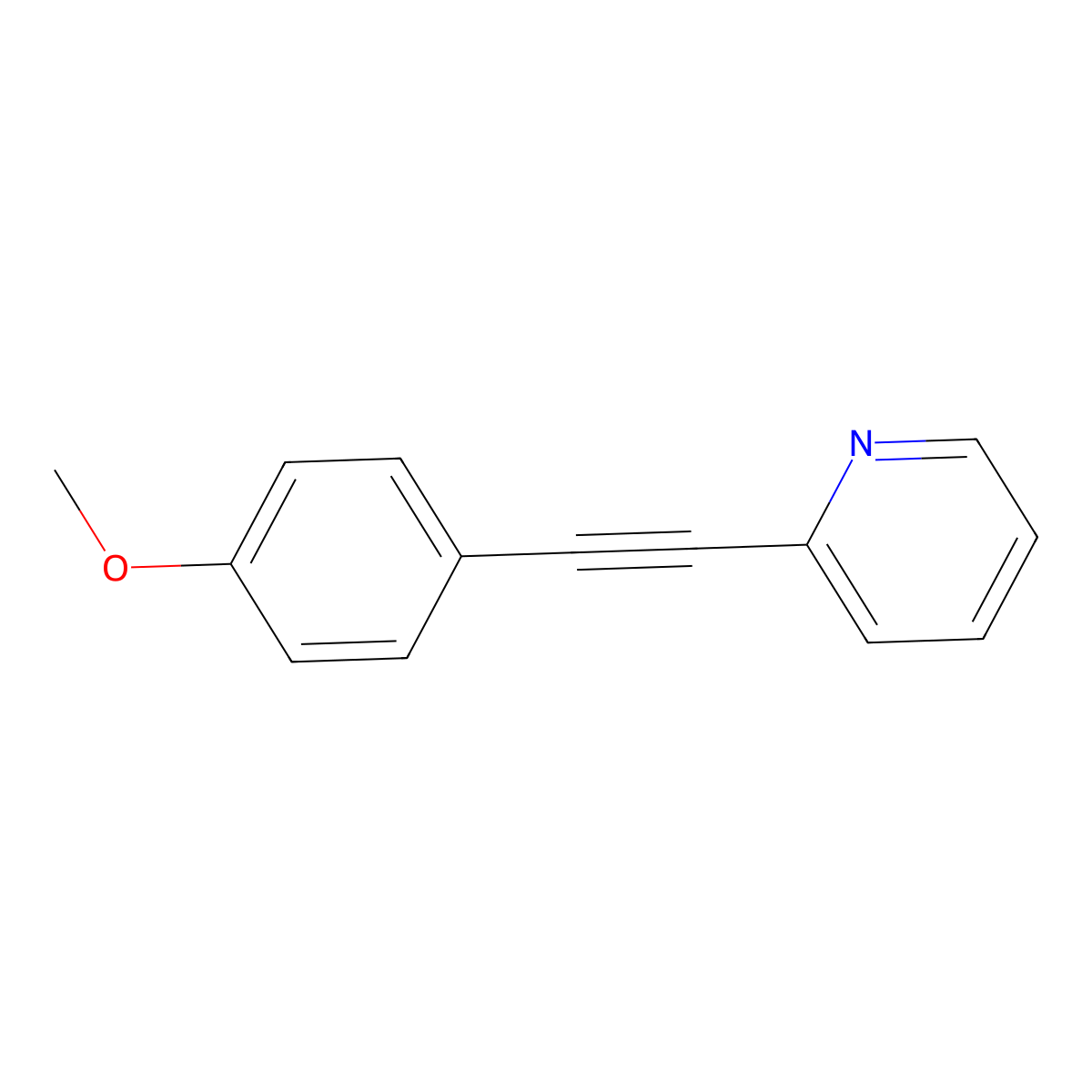 2-[(4-Methoxyphenyl)ethynyl]pyridine molecular structure, CAS 16344-79-9