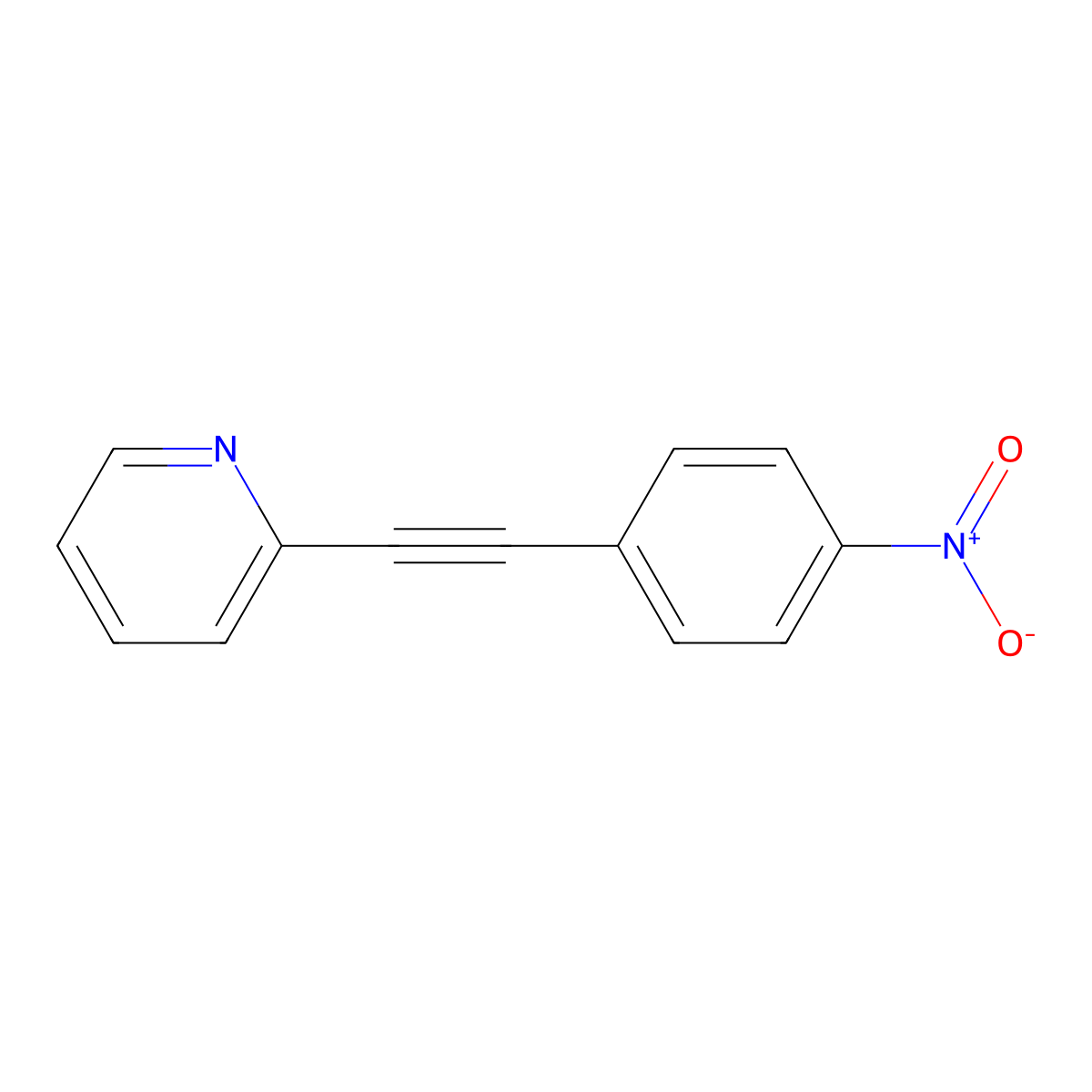 2-[2-(4-Nitrophenyl)ethynyl]pyridine molecular structure, CAS 16344-81-3