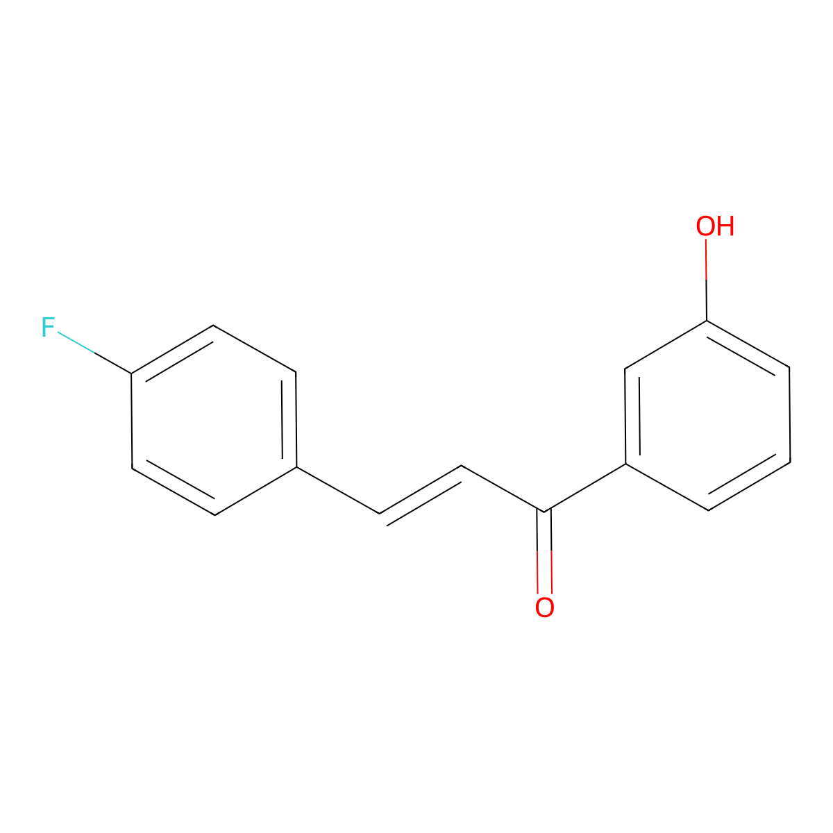 (E)-3-(4-fluorophenyl)-1-(3-hydroxyphenyl)prop-2-en-1-one molecular structure, CAS 163449-68-1