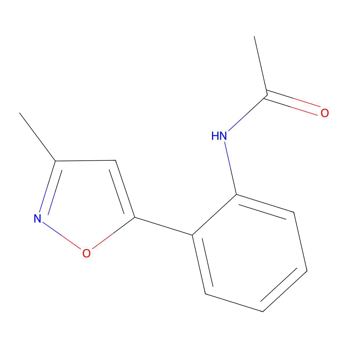 N-(2-(3-Methyl-5-isoxazolyl)phenyl)acetamide molecular structure, CAS 163455-39-8