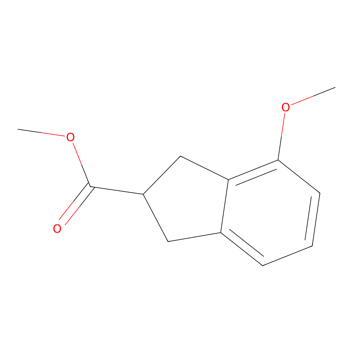 Methyl 4-methoxy-2,3-dihydro-1H-indene-2-carboxylate molecular structure, CAS 163456-61-9