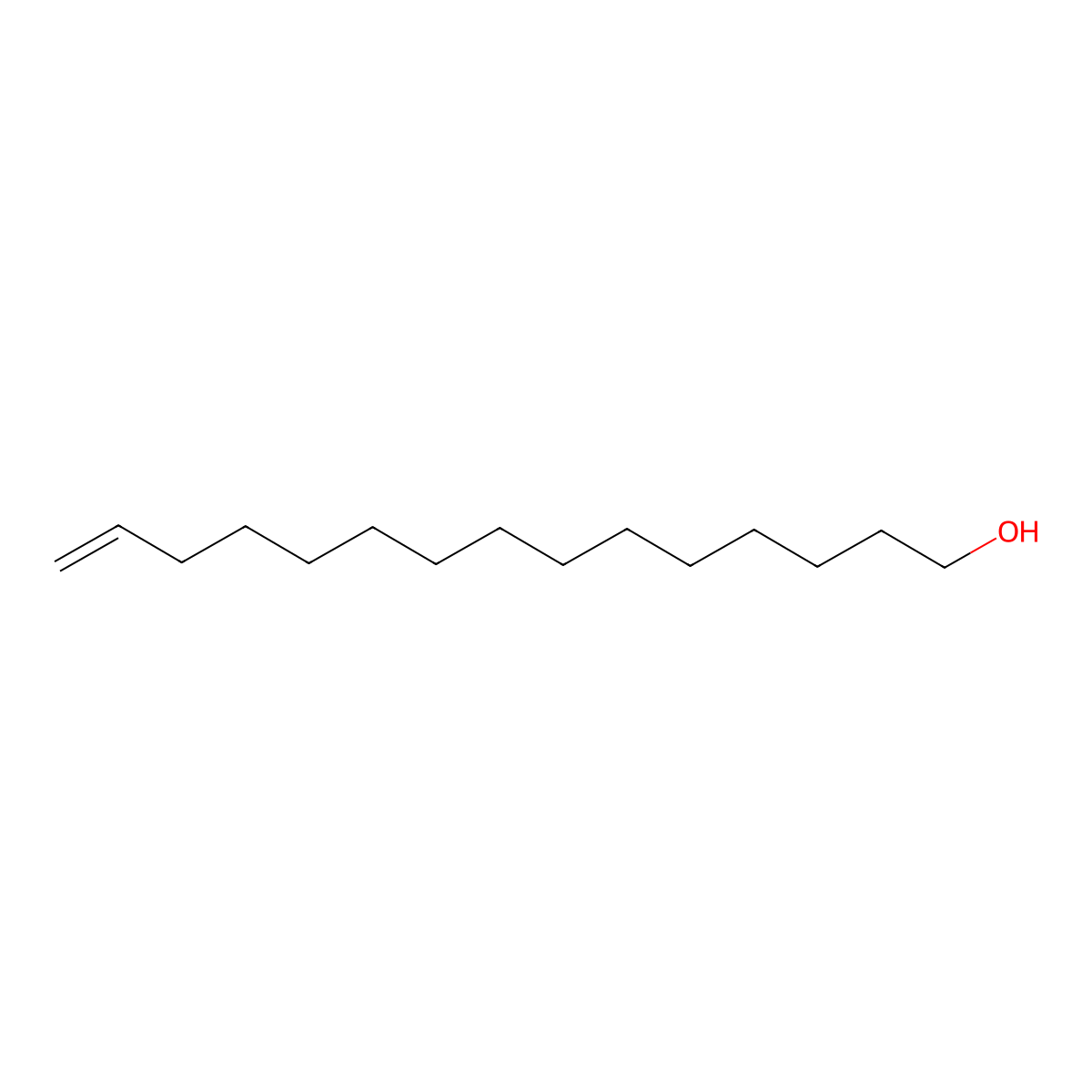 Pentadec-14-en-1-ol molecular structure, CAS 16346-16-0