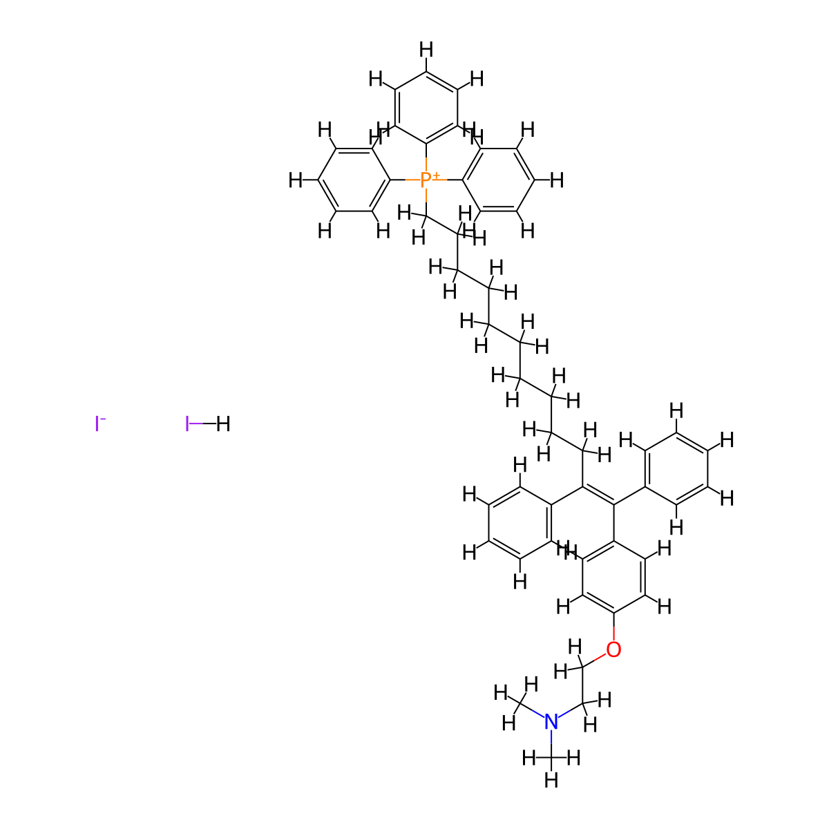 MitoTam iodide, hydriodide molecular structure, CAS 1634624-74-0