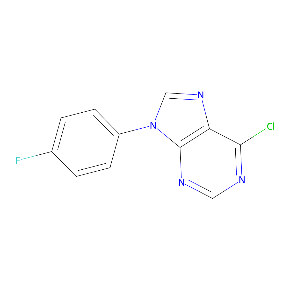 6-Chloro-9-(4-fluorophenyl)purine molecular structure, CAS 1634660-82-4