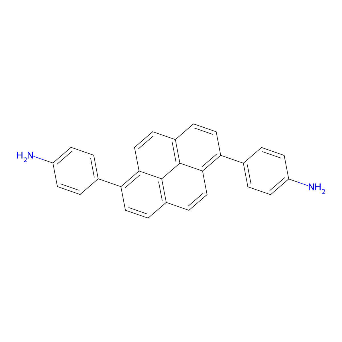 4,4'-(Pyrene-1,6-diyl)dianiline molecular structure, CAS 1634668-56-6