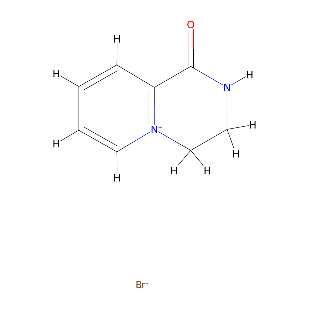 1-Oxo-1H,2H,3H,4H-5lambda5-pyrido(1,2-a)pyrazin-5-ylium bromide molecular structure, CAS 16347-08-3