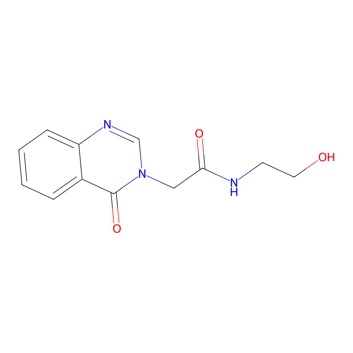 N-(2-hydroxyethyl)-2-(4-oxoquinazolin-3(4H)-yl)acetamide molecular structure, CAS 16347-72-1
