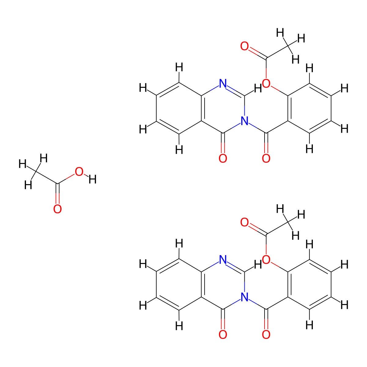 4(3H)-Quinazolinone, 3-(o-hydroxybenzoyl)-, acetate, hemiacetate molecular structure, CAS 16347-79-8