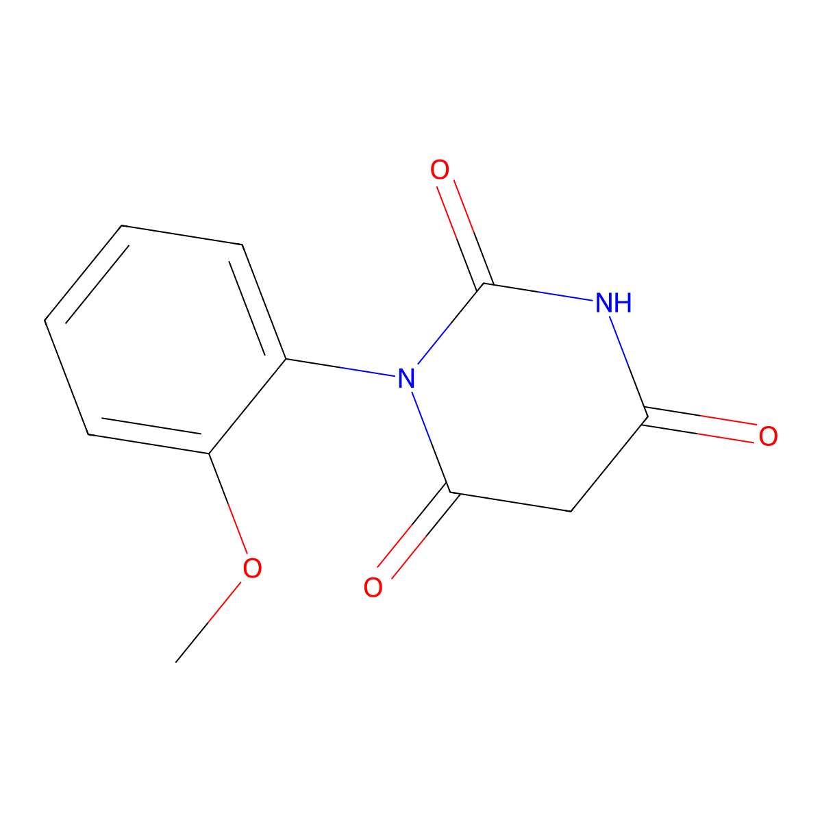1-(2-Methoxyphenyl)pyrimidine-2,4,6(1H,3H,5H)-trione molecular structure, CAS 16348-07-5