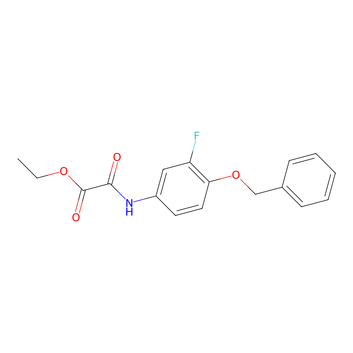 Ethyl 2-((4-(benzyloxy)-3-fluorophenyl)amino)-2-oxoacetate molecular structure, CAS 163485-46-9