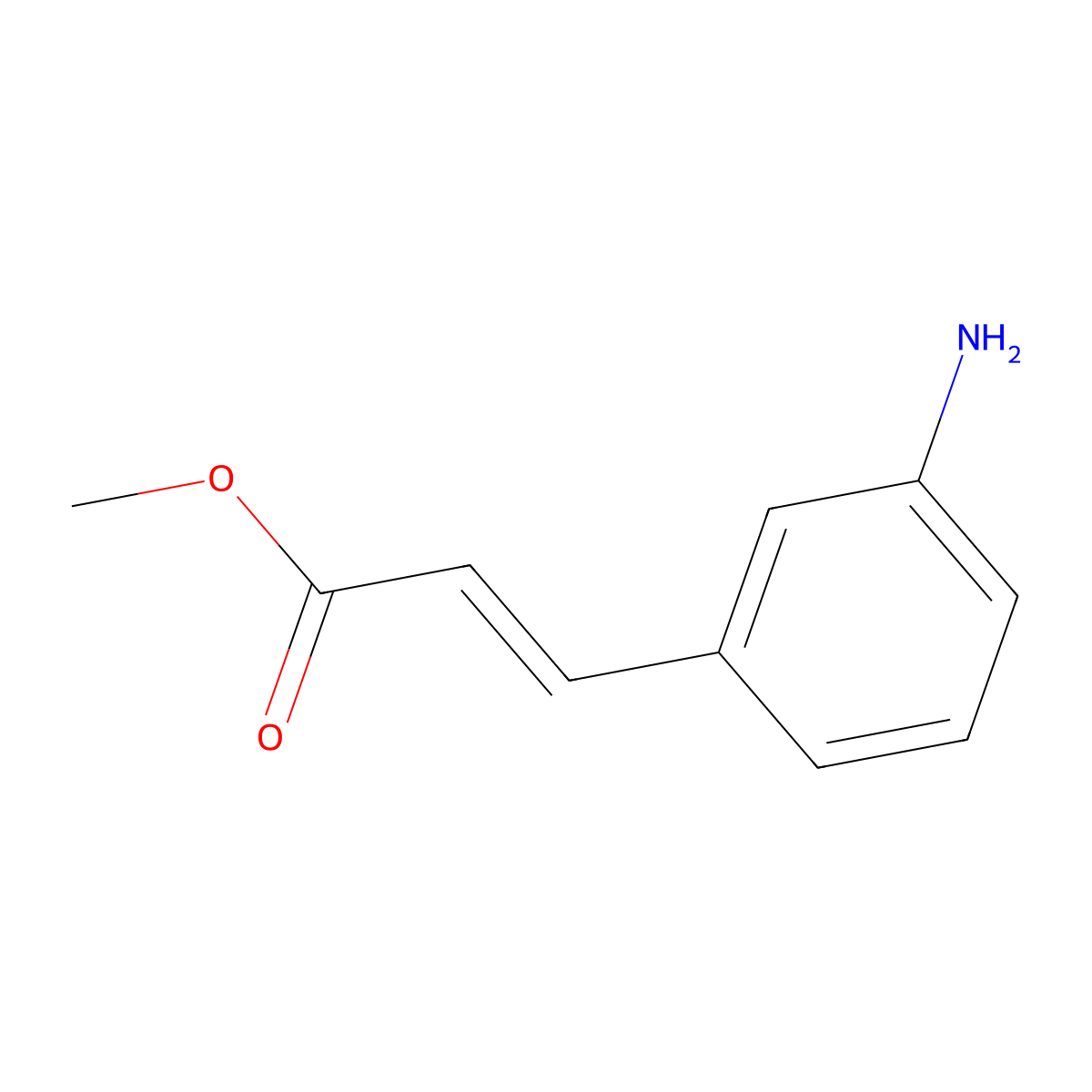 methyl (E)-3-(3-aminophenyl)acrylate molecular structure, CAS 163487-10-3