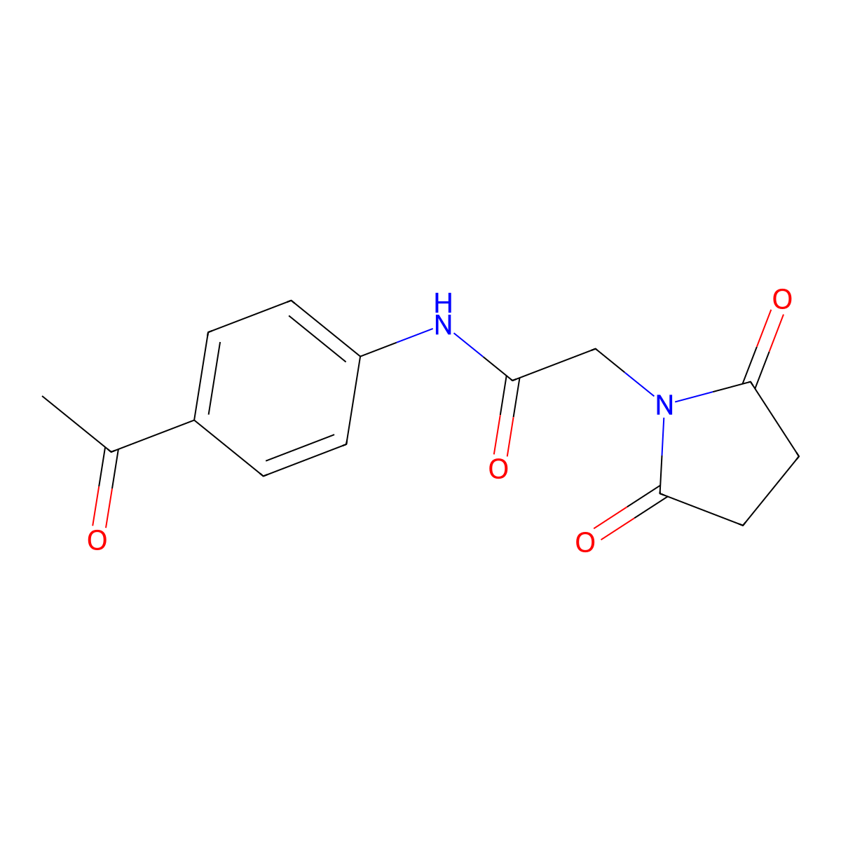 N-(4-acetylphenyl)-2-(2,5-dioxopyrrolidin-1-yl)acetamide molecular structure, CAS 163487-73-8