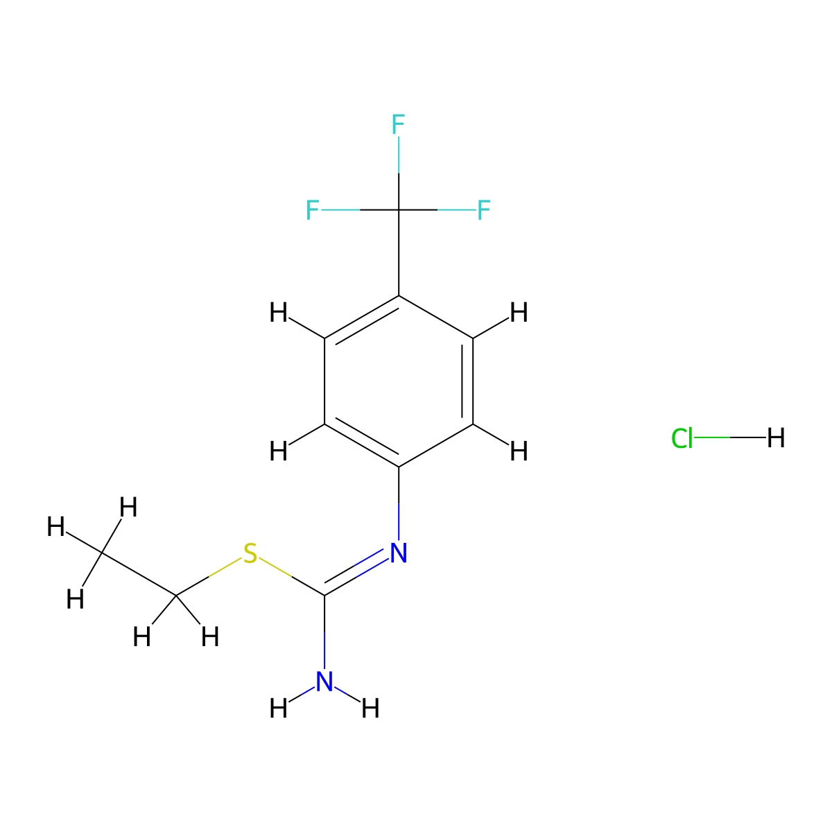 S-Ethyl N-[4-Triflurormethyl)phenyl]isothio Urea, Hydrochloride molecular structure, CAS 163490-78-6