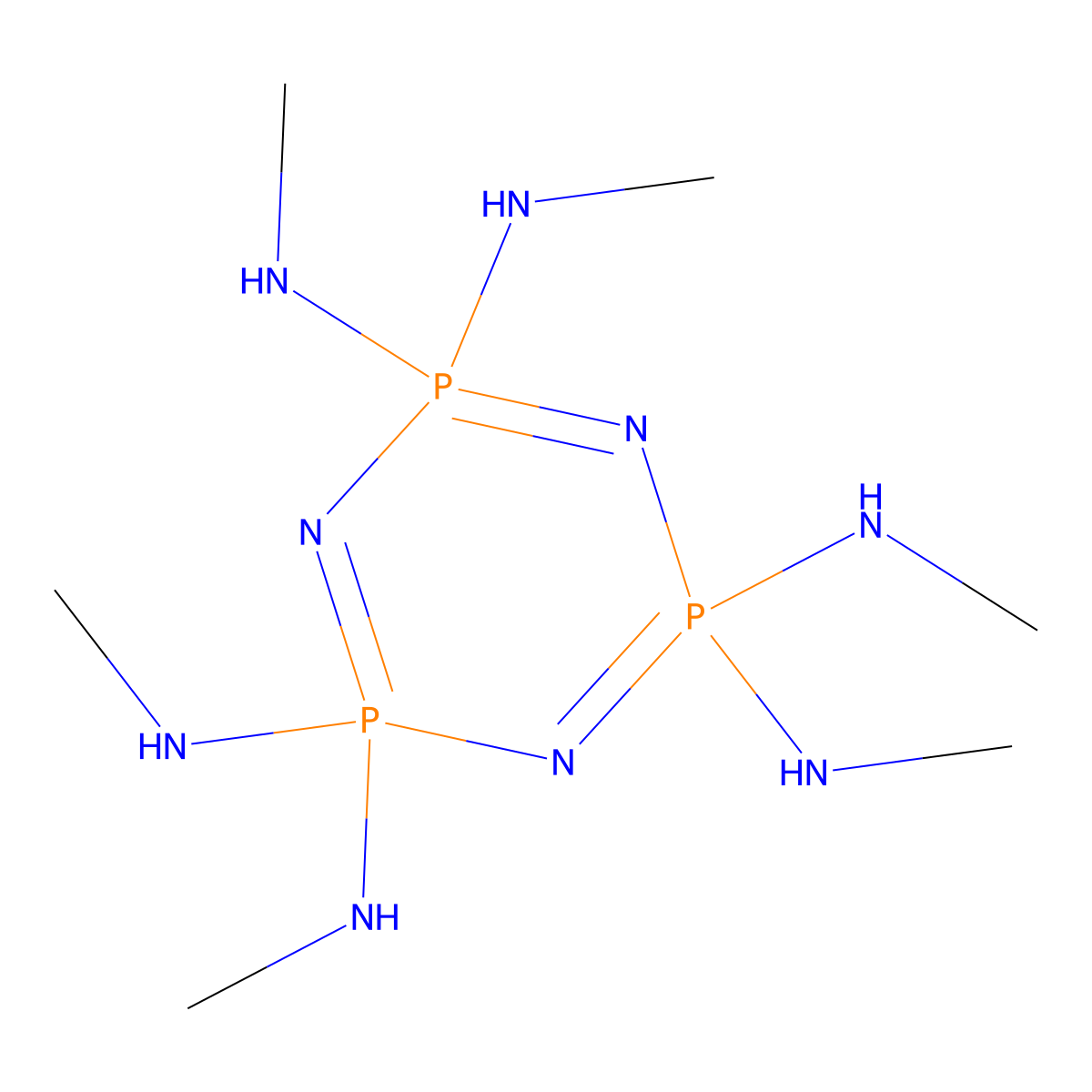 Hexa(methylamino)cyclotriphosphazene molecular structure, CAS 1635-63-8