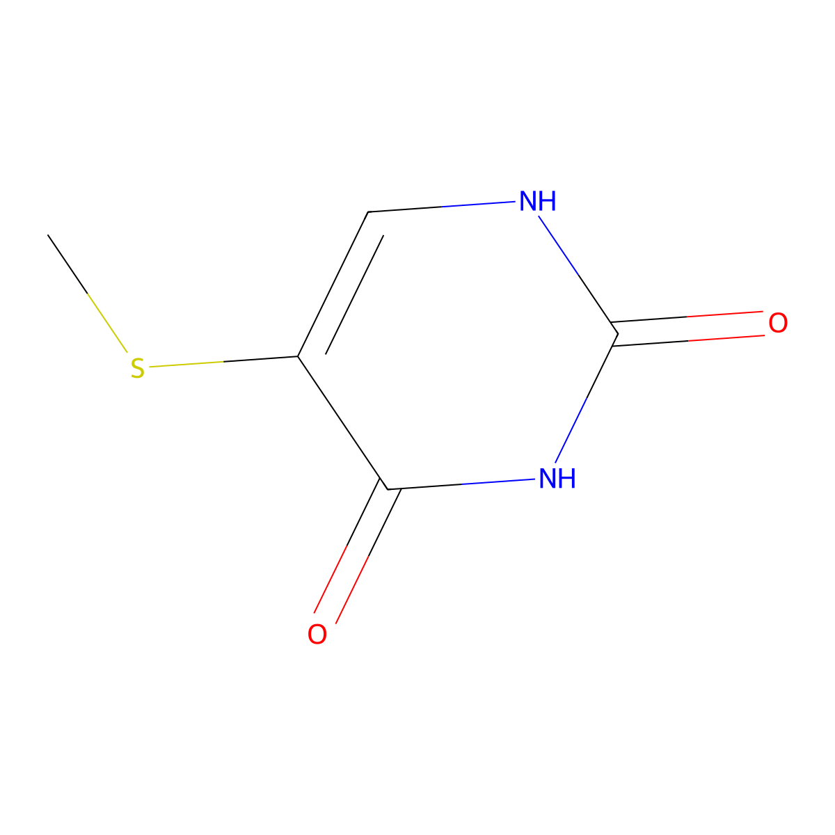 Methylmercaptouracil molecular structure, CAS 16350-59-7