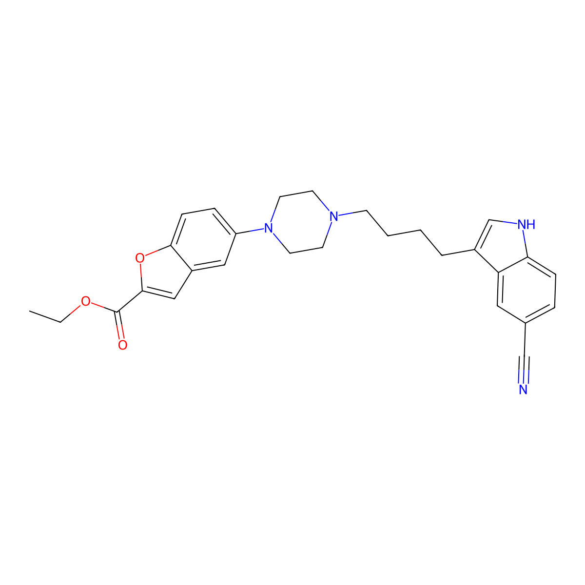 Vilazodone ethyl ester molecular structure, CAS 163521-11-7