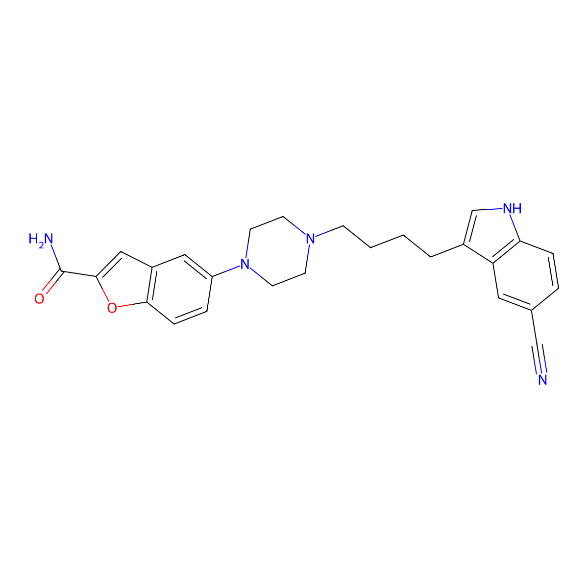 Vilazodone molecular structure, CAS 163521-12-8