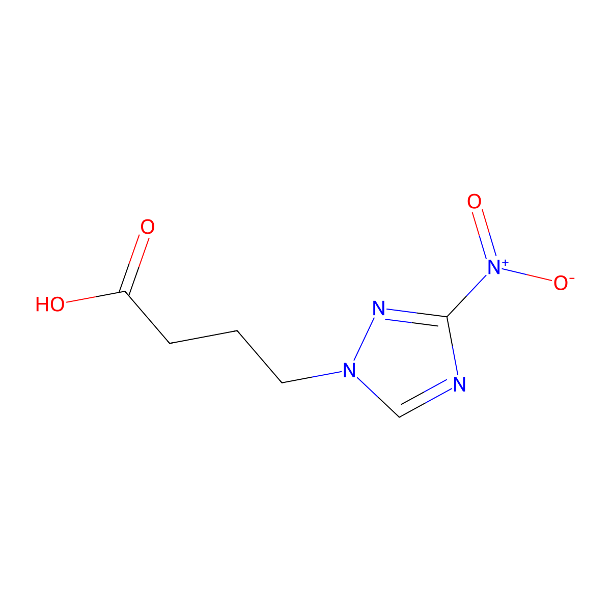 4-(3-nitro-1H-1,2,4-triazol-1-yl)butanoic acid molecular structure, CAS 163527-47-7