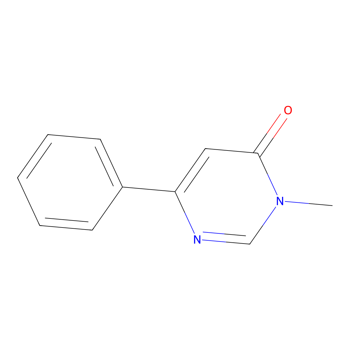 3-methyl-6-phenylpyrimidin-4(3H)-one molecular structure, CAS 16353-10-9