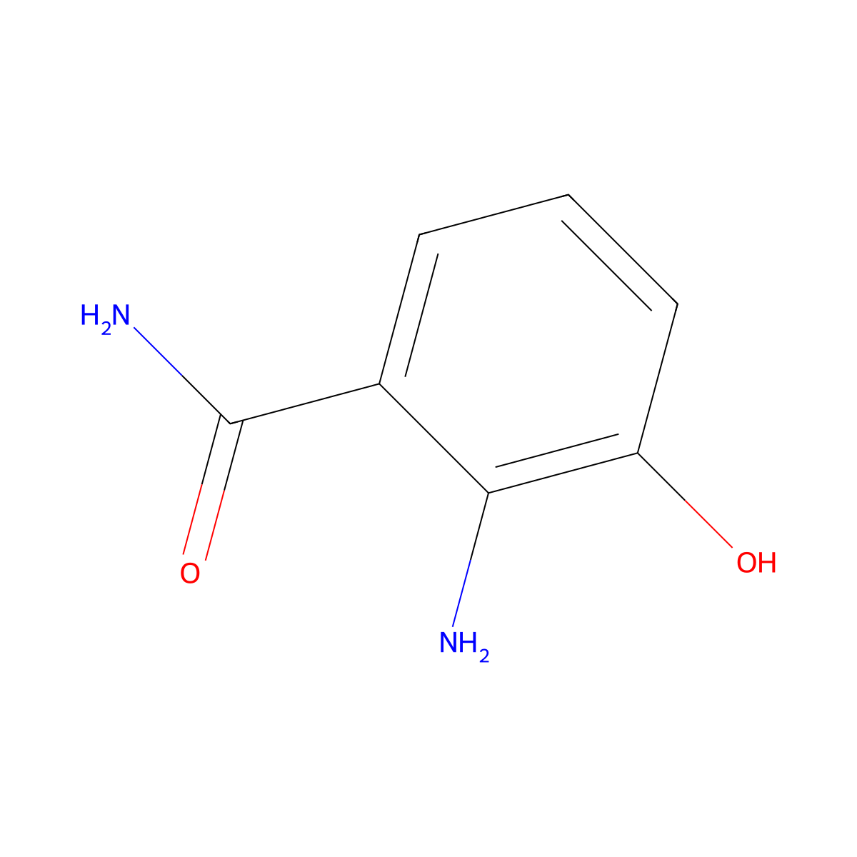 2-Amino-3-hydroxybenzamide molecular structure, CAS 16353-14-3