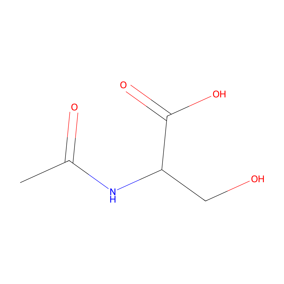 Acetylserine molecular structure, CAS 16354-58-8