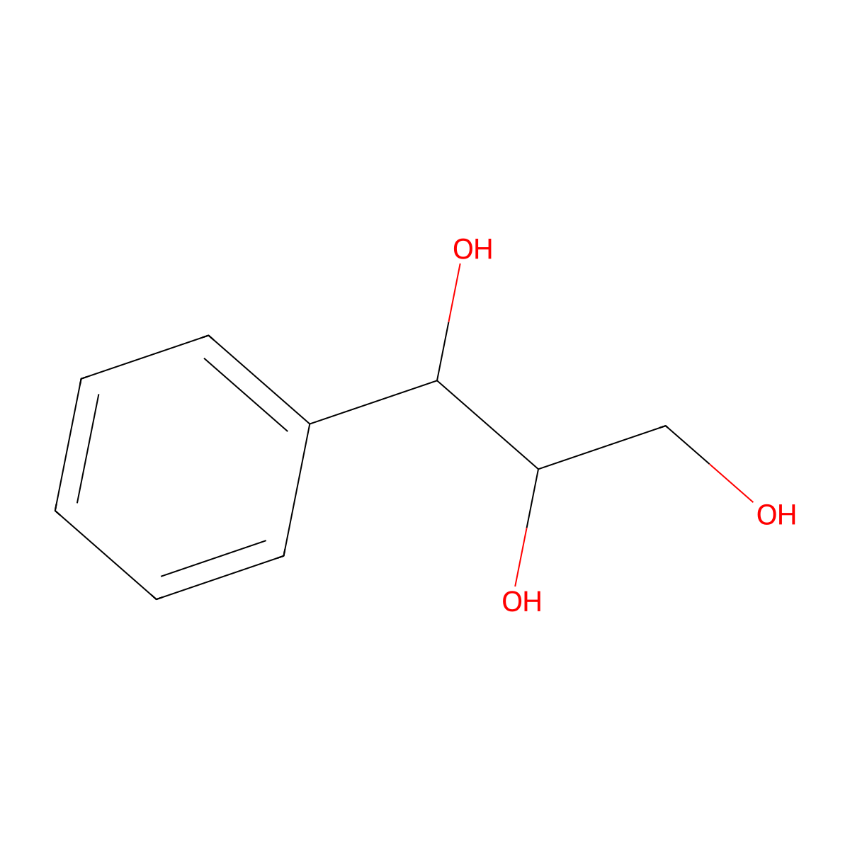1-Phenylpropane-1,2,3-triol molecular structure, CAS 16354-93-1