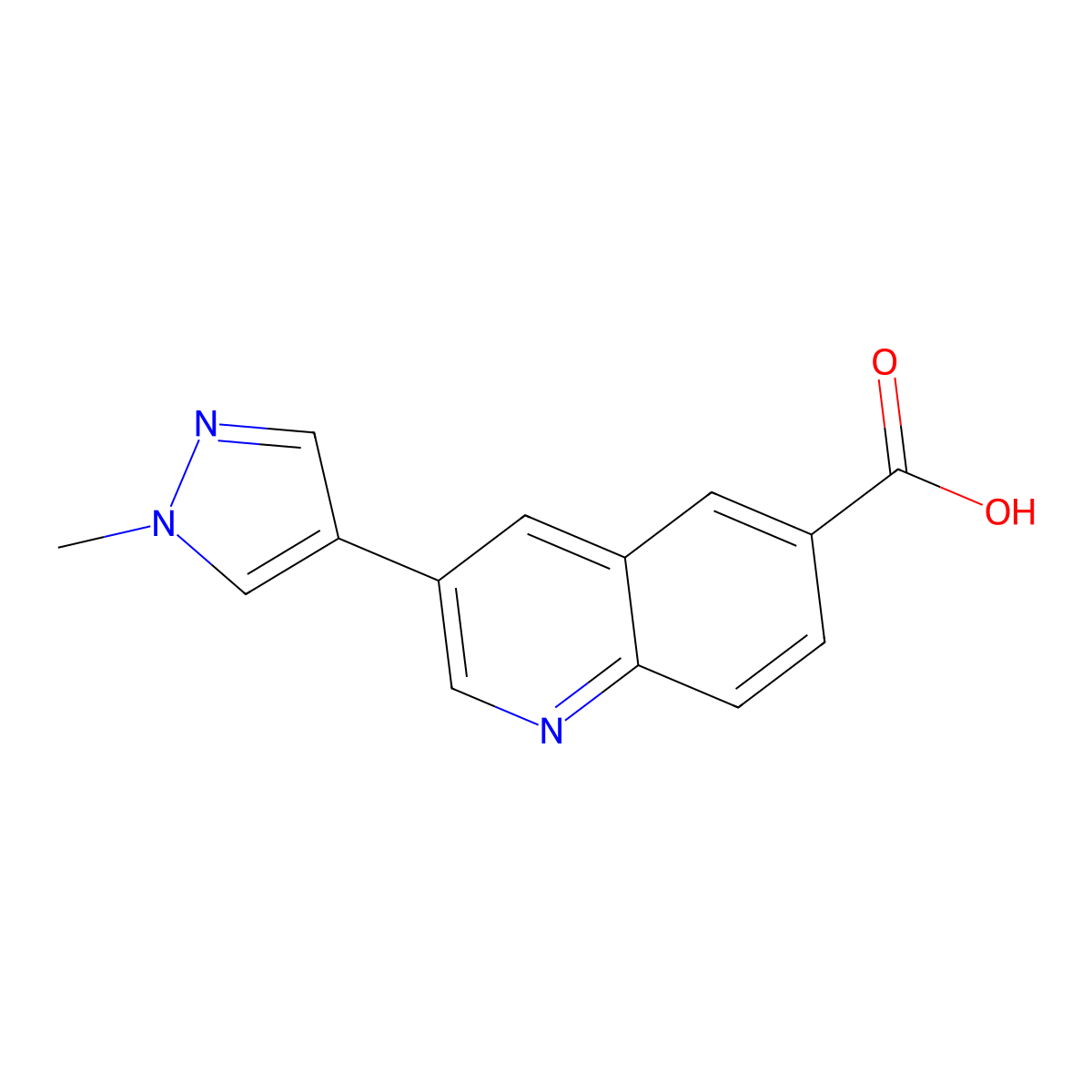 3-(1-Methyl-1H-pyrazol-4-yl)quinoline-6-carboxylic acid molecular structure, CAS 1635407-37-2