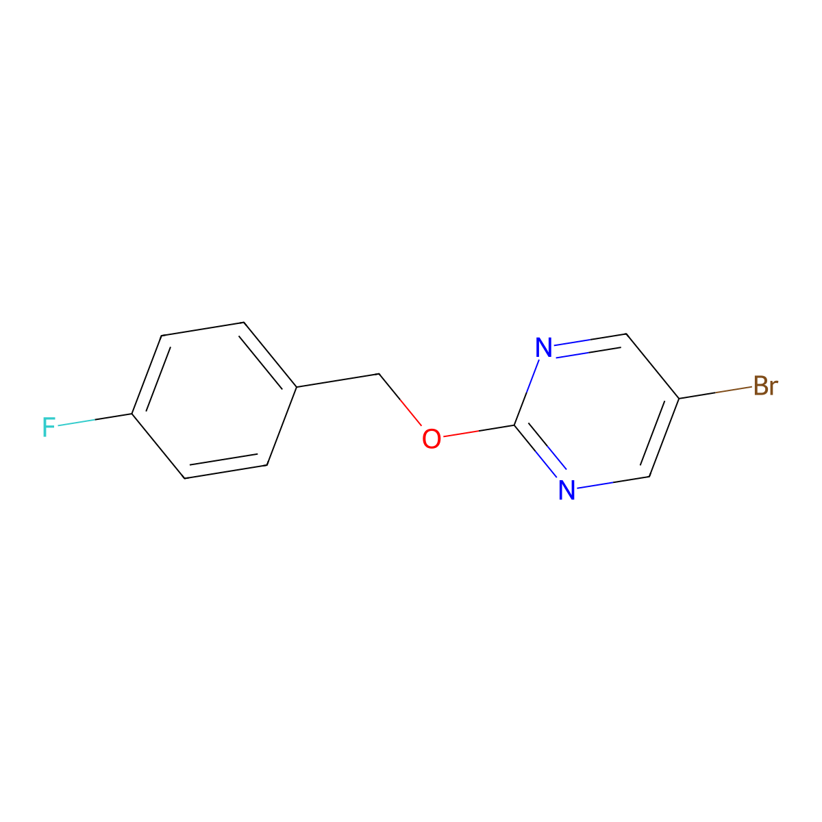 5-Bromo-2-(4-fluorobenzyloxy)pyrimidine molecular structure, CAS 1635413-26-1