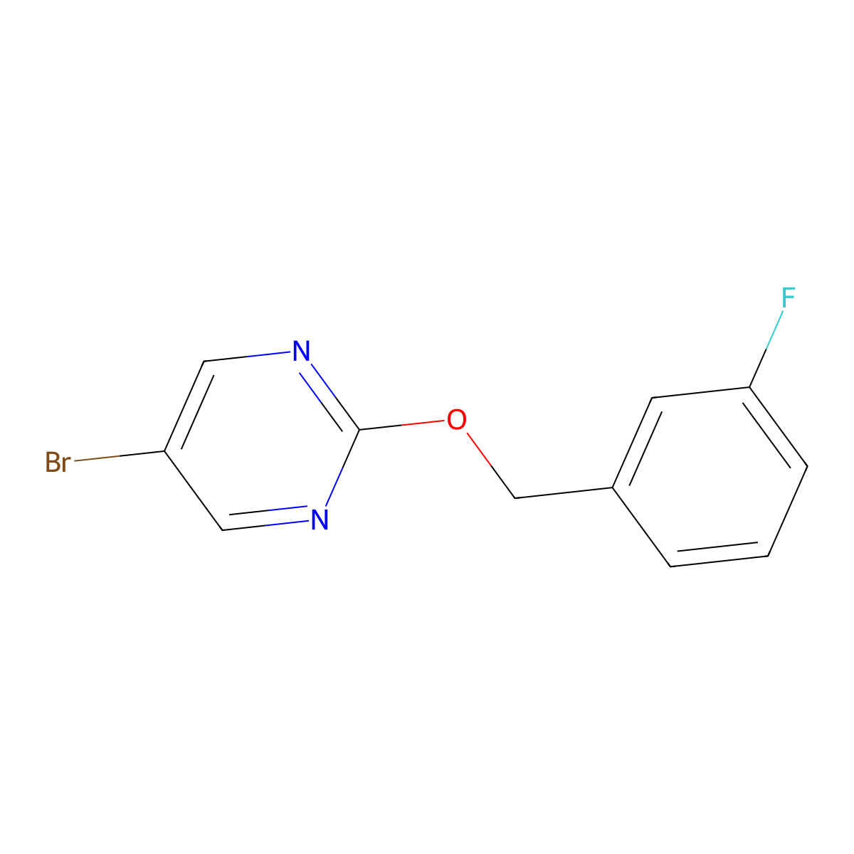 5-Bromo-2-(3-fluorobenzyloxy)pyrimidine molecular structure, CAS 1635413-27-2