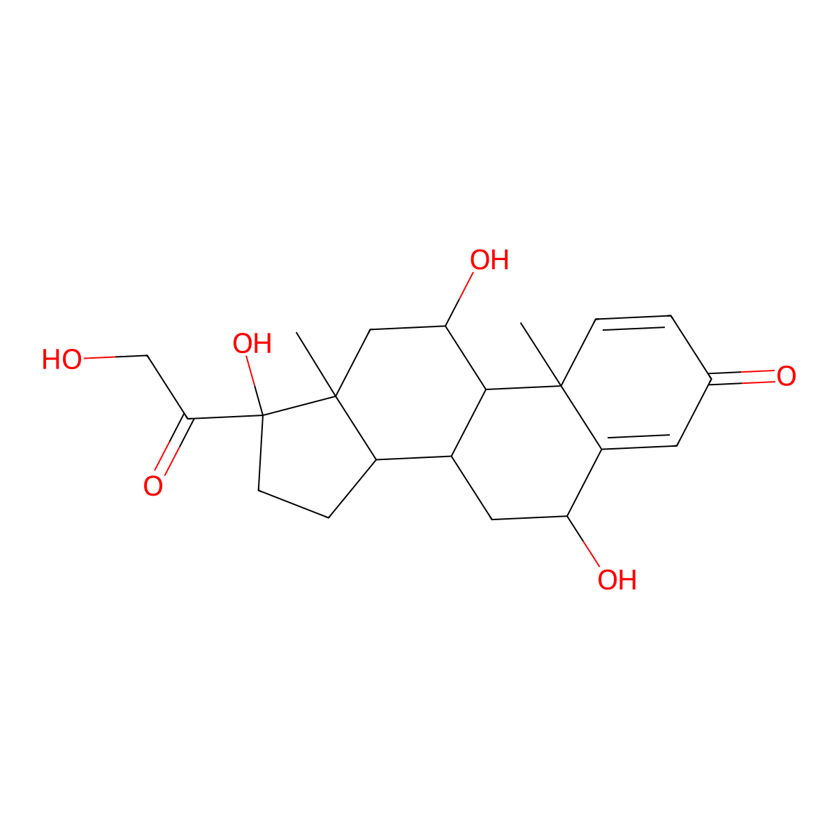 6-Hydroxyprednisolone molecular structure, CAS 16355-29-6