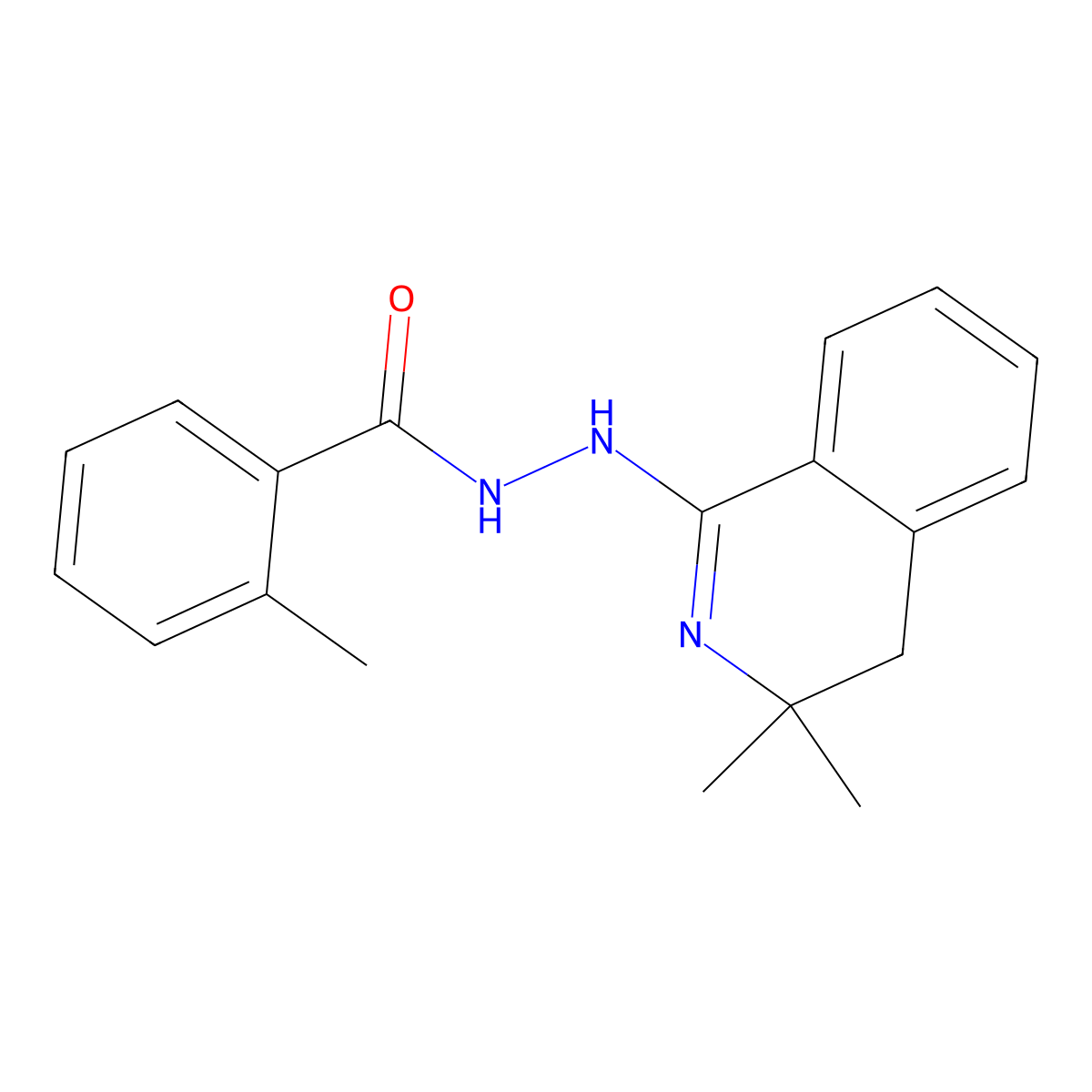 N'-(3,3-dimethyl-4H-isoquinolin-1-yl)-2-methylbenzohydrazide molecular structure, CAS 163557-55-9