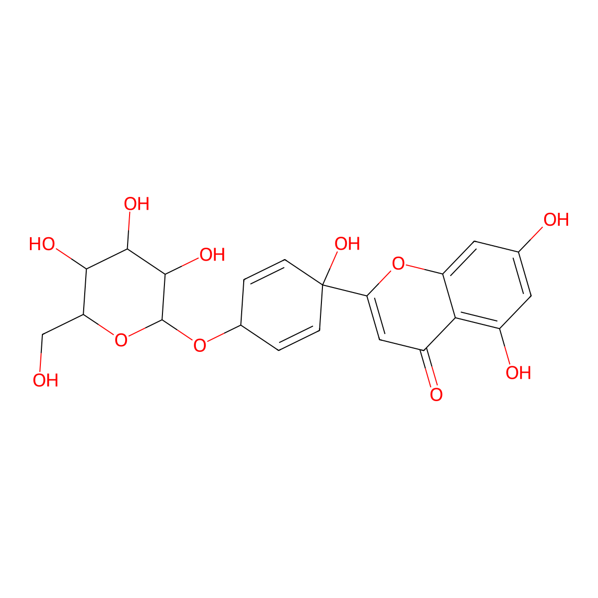 Protoapigenin 4'-O-beta-D-glucoside molecular structure, CAS 163559-04-4