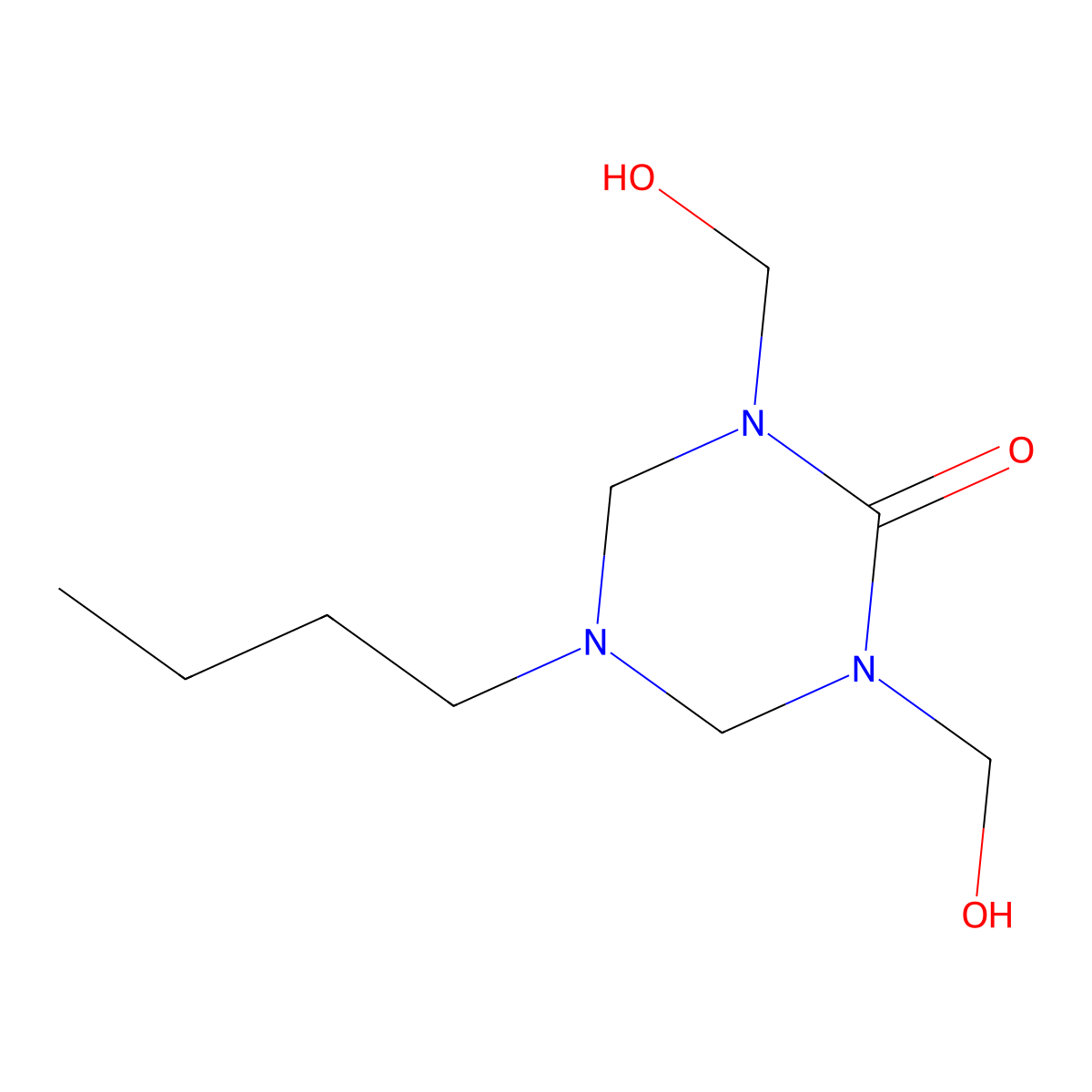 1,3,5-Triazin-2(1H)-one, 5-butyltetrahydro-1,3-bis(hydroxymethyl)- molecular structure, CAS 16356-33-5