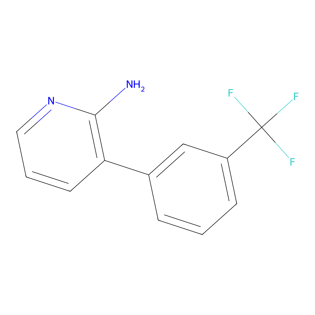 3-[3-(Trifluoromethyl)phenyl]pyridin-2-amine molecular structure, CAS 163563-03-9