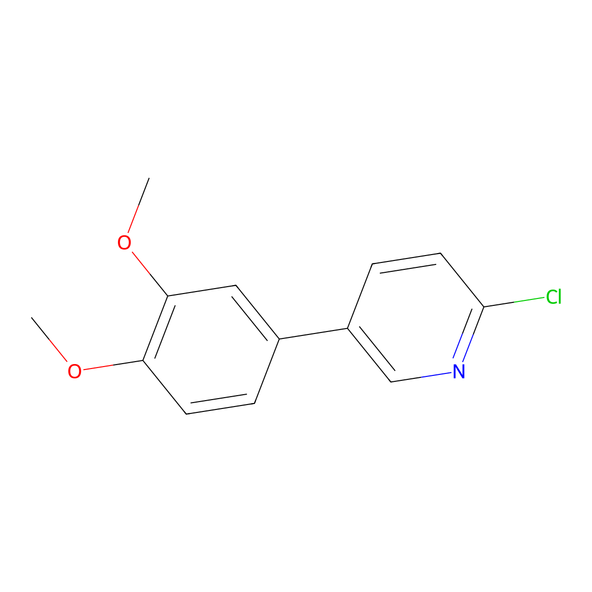 2-Chloro-5-(3,4-dimethoxyphenyl)pyridine molecular structure, CAS 163563-04-0
