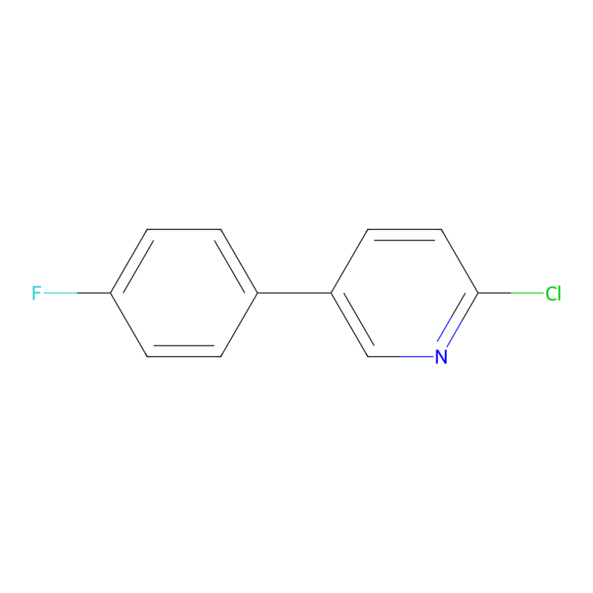 2-Chloro-5-(4-fluorophenyl)pyridine molecular structure, CAS 163563-10-8