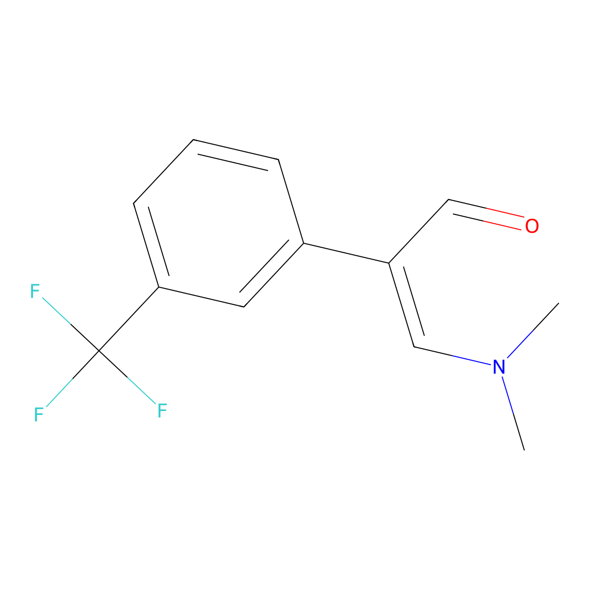 (2Z)-3-(dimethylamino)-2-[3-(trifluoromethyl)phenyl]prop-2-enal molecular structure, CAS 163563-21-1