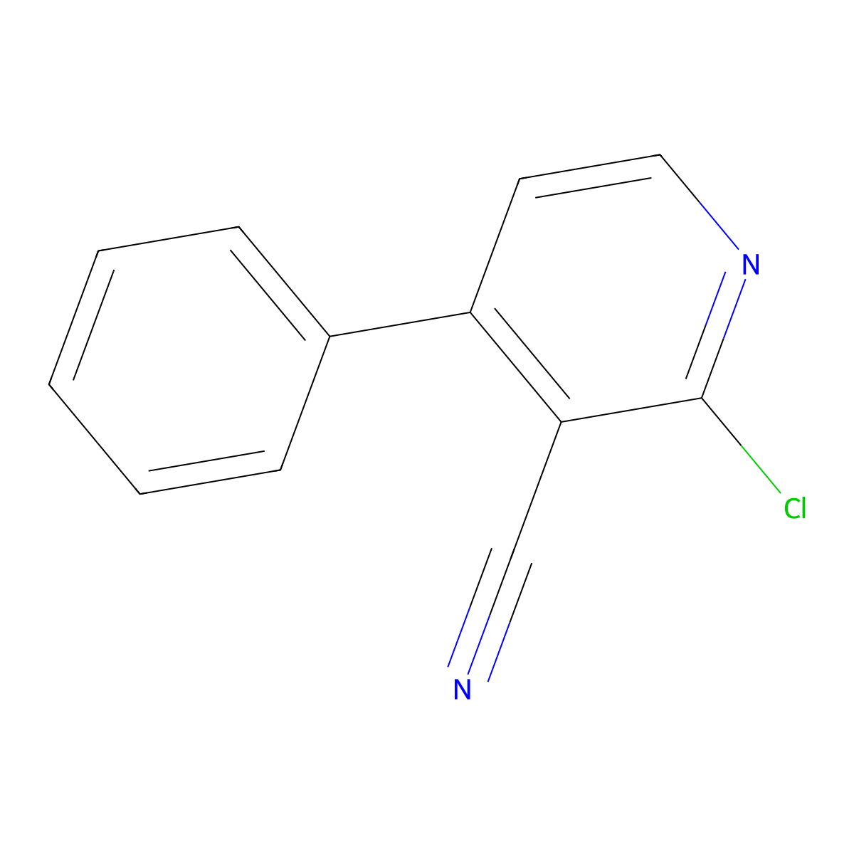 2-Chloro-4-phenylnicotinonitrile molecular structure, CAS 163563-64-2