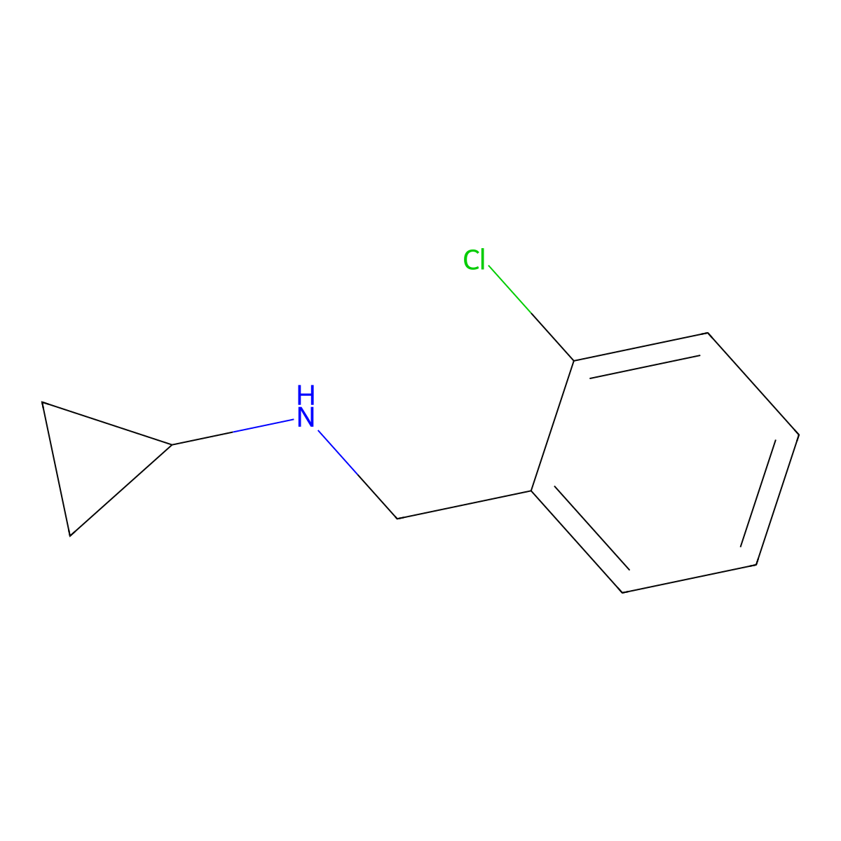 N-(2-chlorobenzyl)cyclopropanamine molecular structure, CAS 16357-33-8