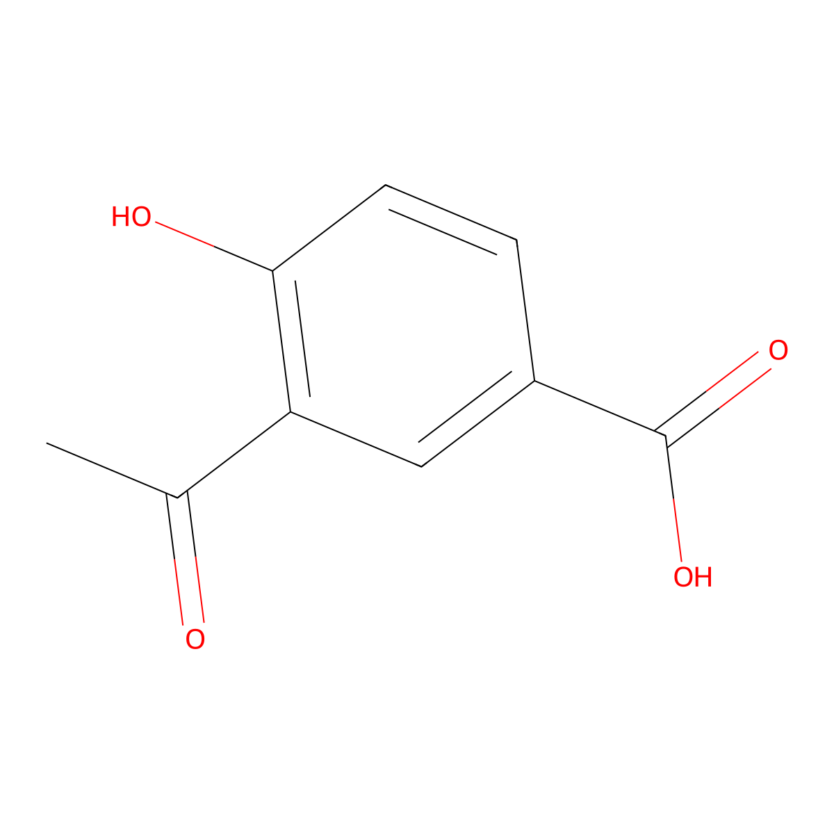 3-Acetyl-4-hydroxybenzoic acid molecular structure, CAS 16357-40-7