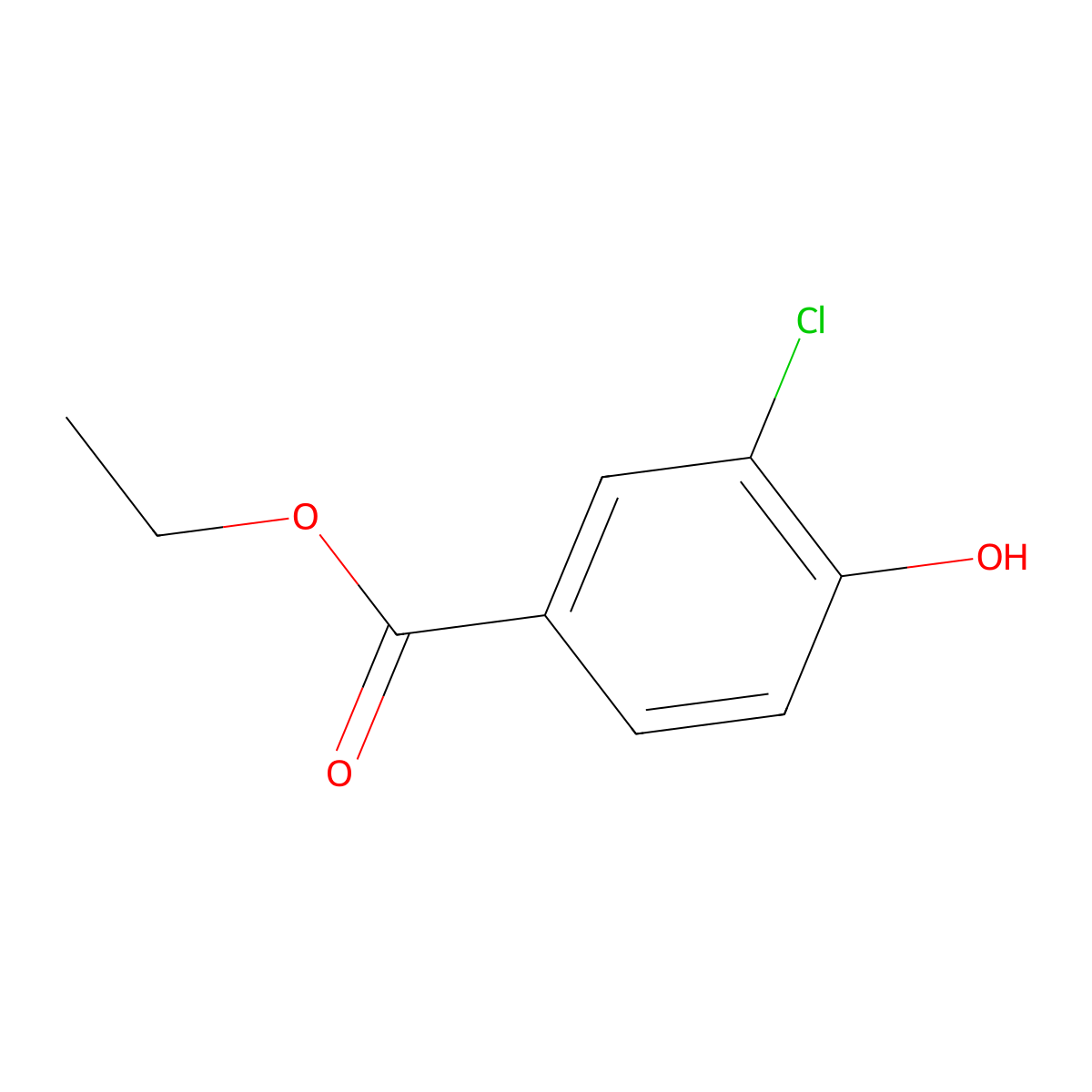 Ethyl 3-chloro-4-hydroxybenzoate molecular structure, CAS 16357-41-8