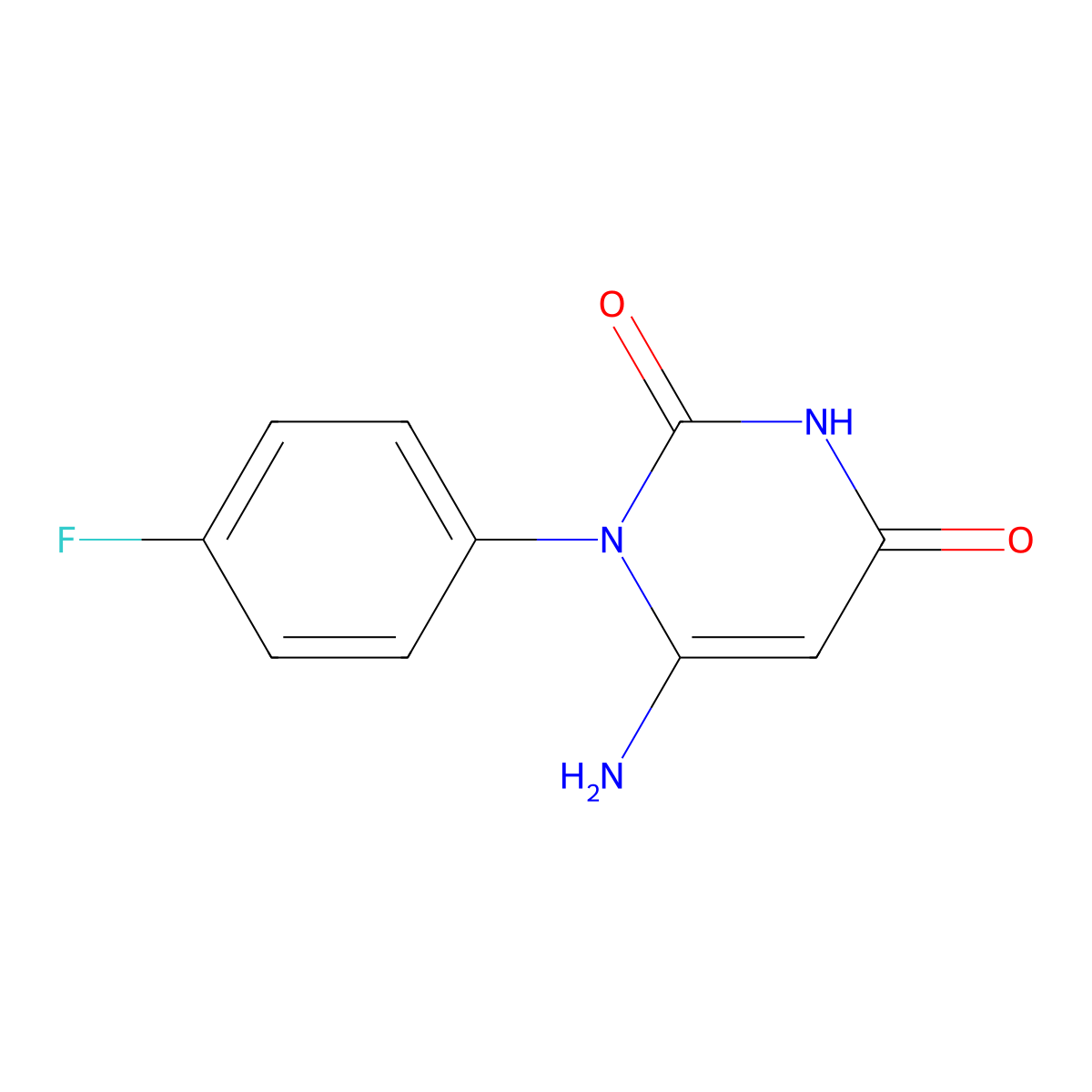6-amino-1-(4-fluorophenyl)pyrimidine-2,4(1H,3H)-dione molecular structure, CAS 16357-51-0