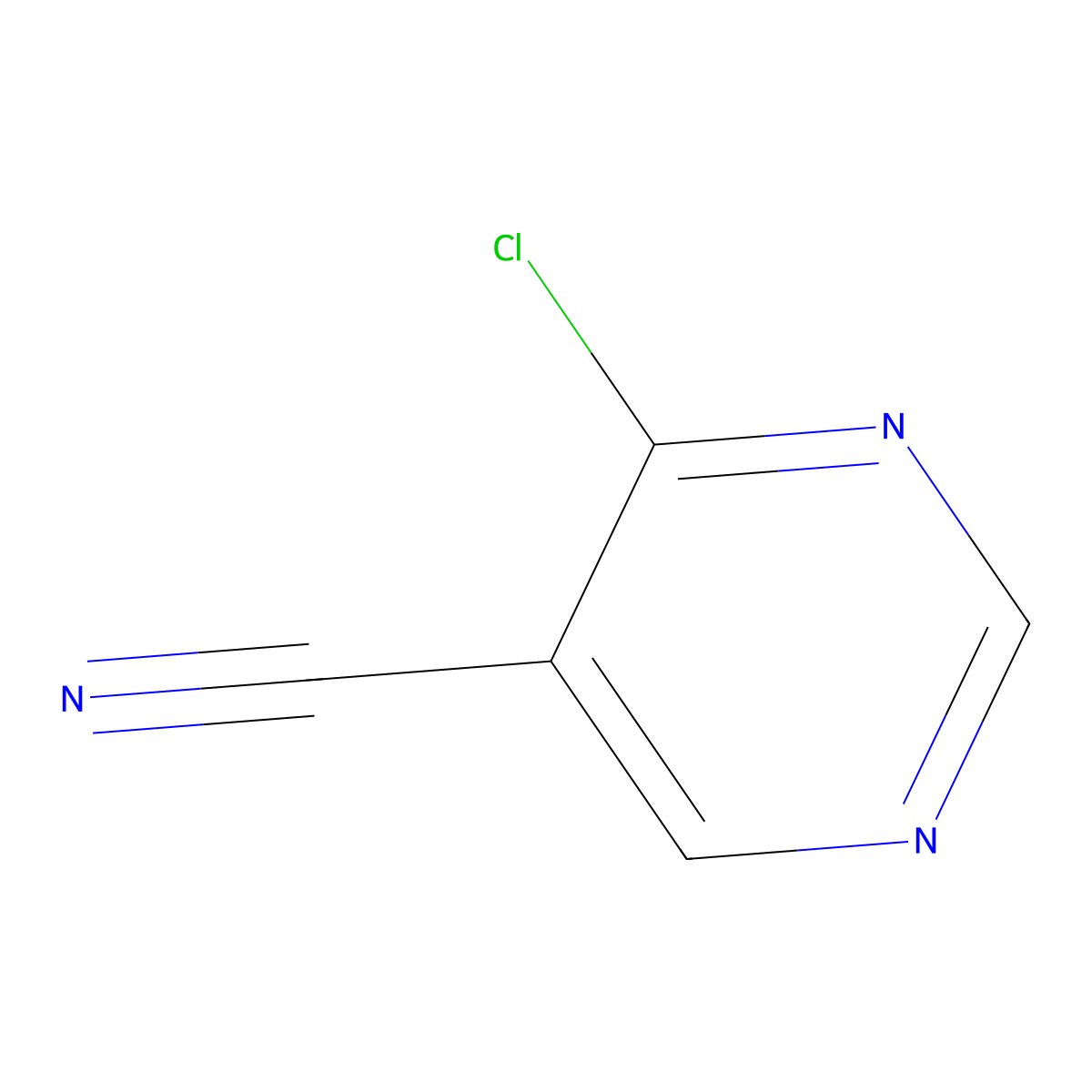 4-Chloropyrimidine-5-carbonitrile molecular structure, CAS 16357-68-9