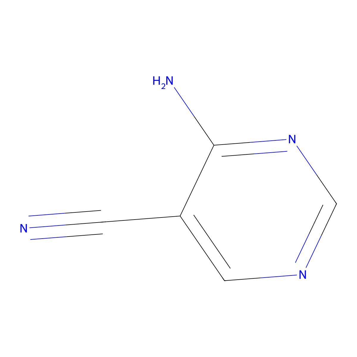 4-Amino-5-pyrimidinecarbonitrile molecular structure, CAS 16357-69-0